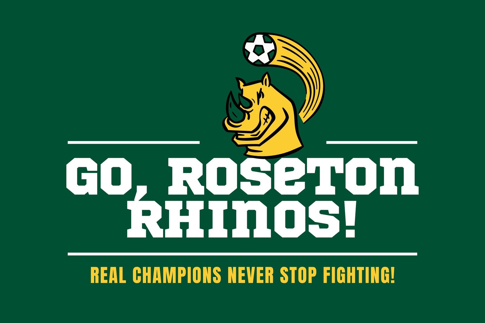 Sports (Team Spirit) Sports Flag in Dark Green Yellow White Classic Sports Style