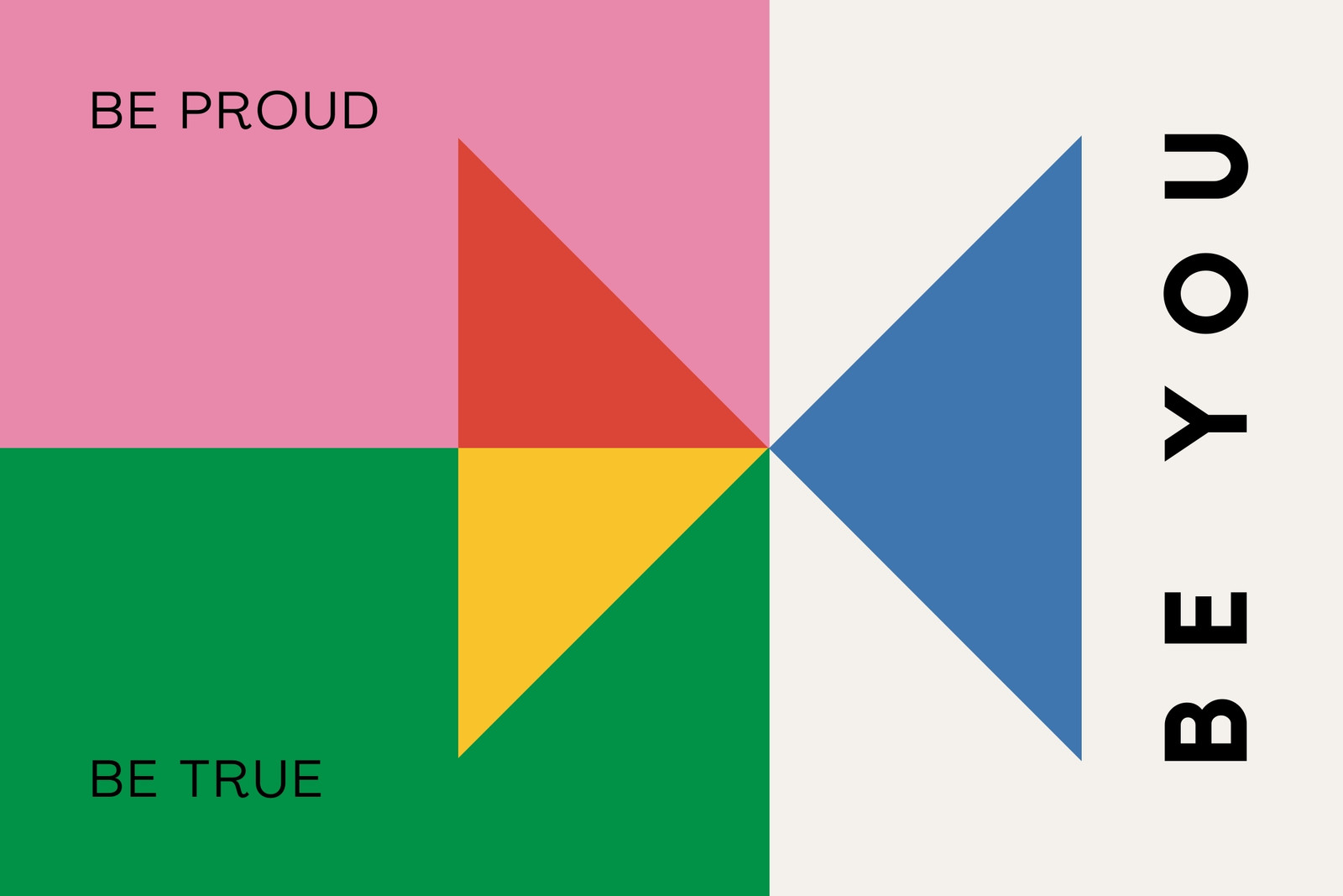 Pride (Empowerment) Pride Flag in Pink Green Blue Minimal Modular Bright Style