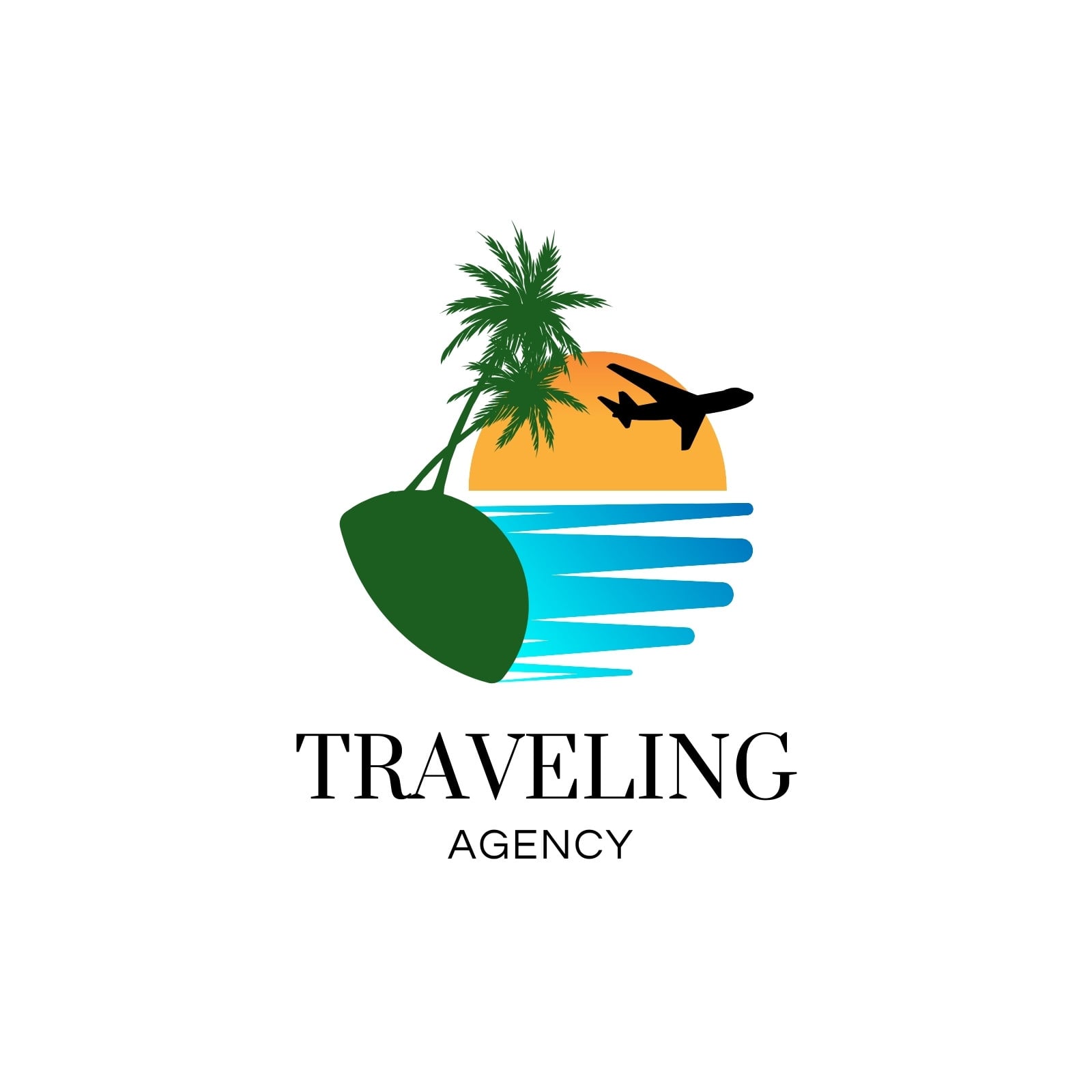 Blue Minimalist Traveling Logo 
