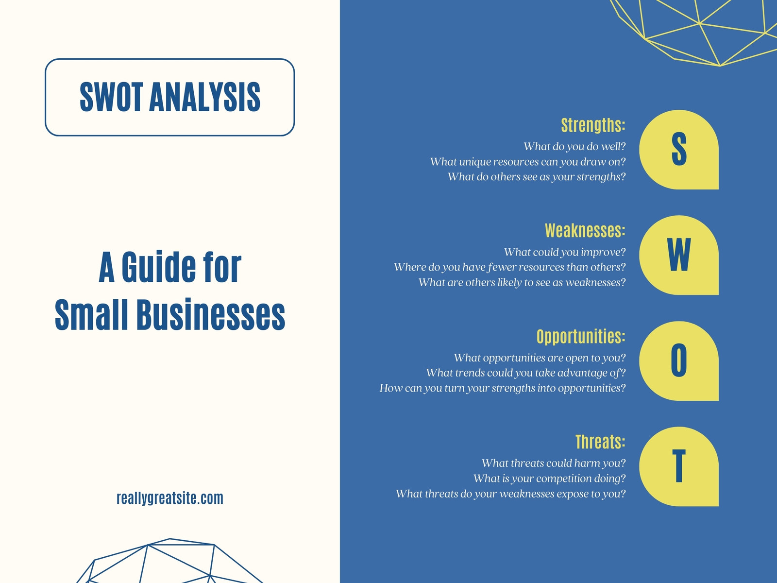 Queen Blue and Ivory Professional Minimalis SWOT Analyst Guideline Graph