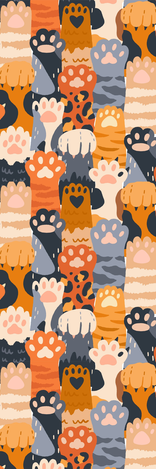 Orange blue Funny cat paws bookmark Orange blue Funny cat paws bookmark
