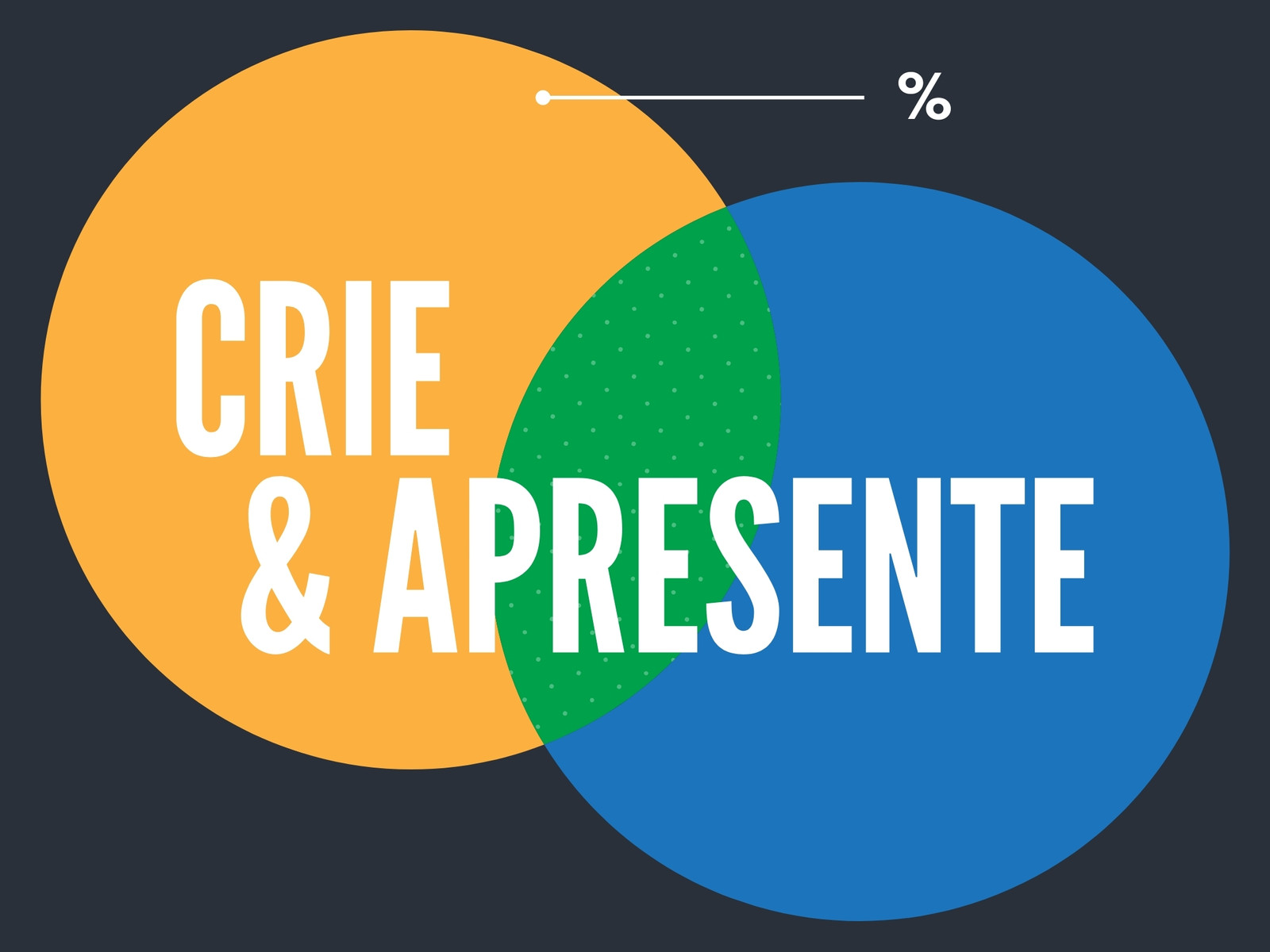 Diagrama de Venn de 2 Círculos Moderno Azul Amarelo WS