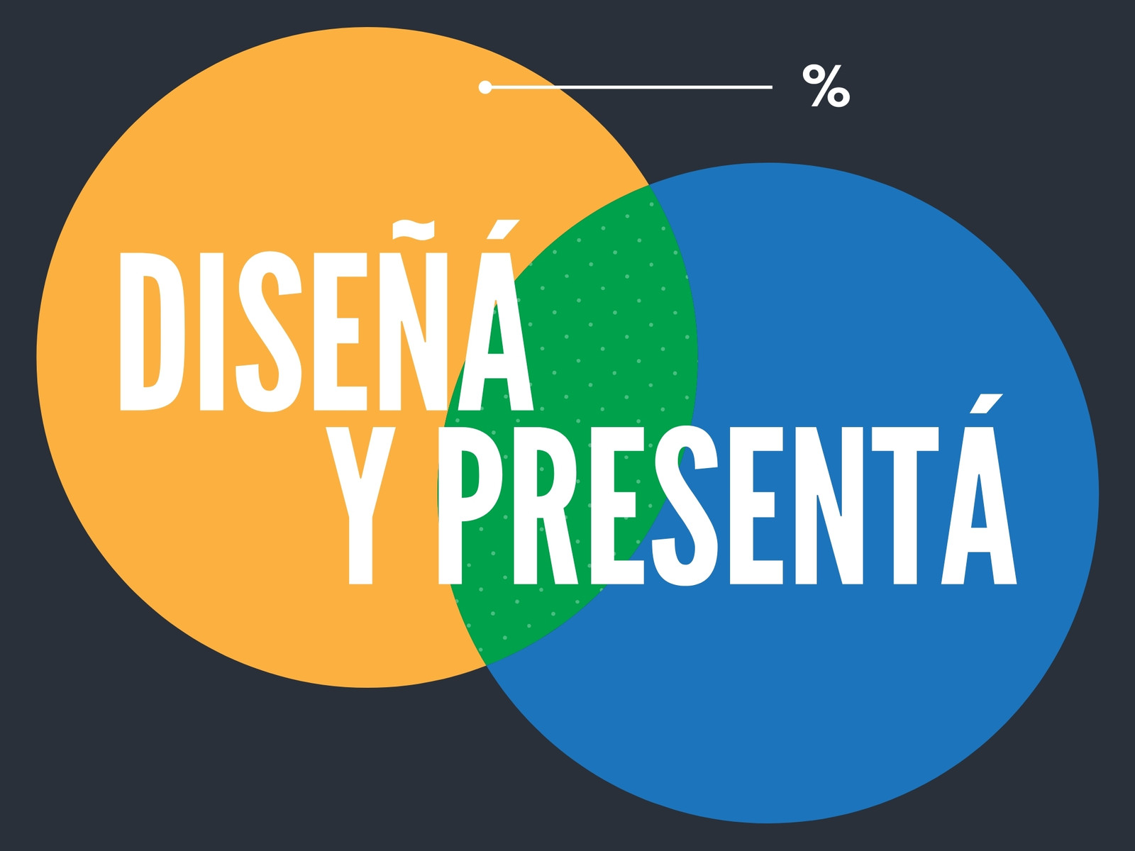 WS Azul Amarillo y Verde Moderno 2 Círculos Diagrama de Venn
