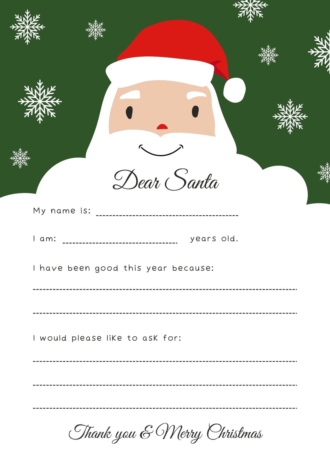 Free printable Santa letter templates you can customize | Canva
