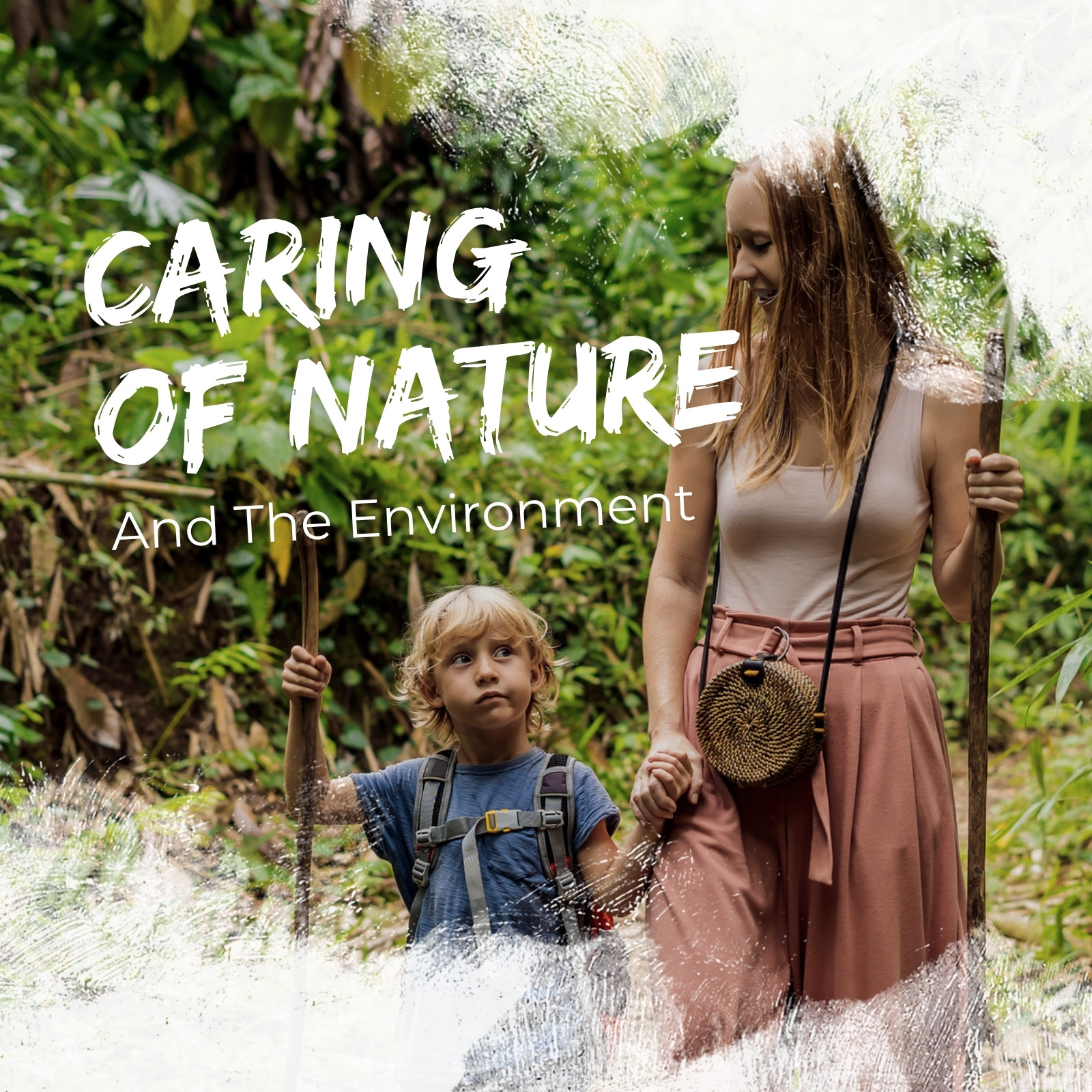 White Grunge Caring of Nature Instagram Post