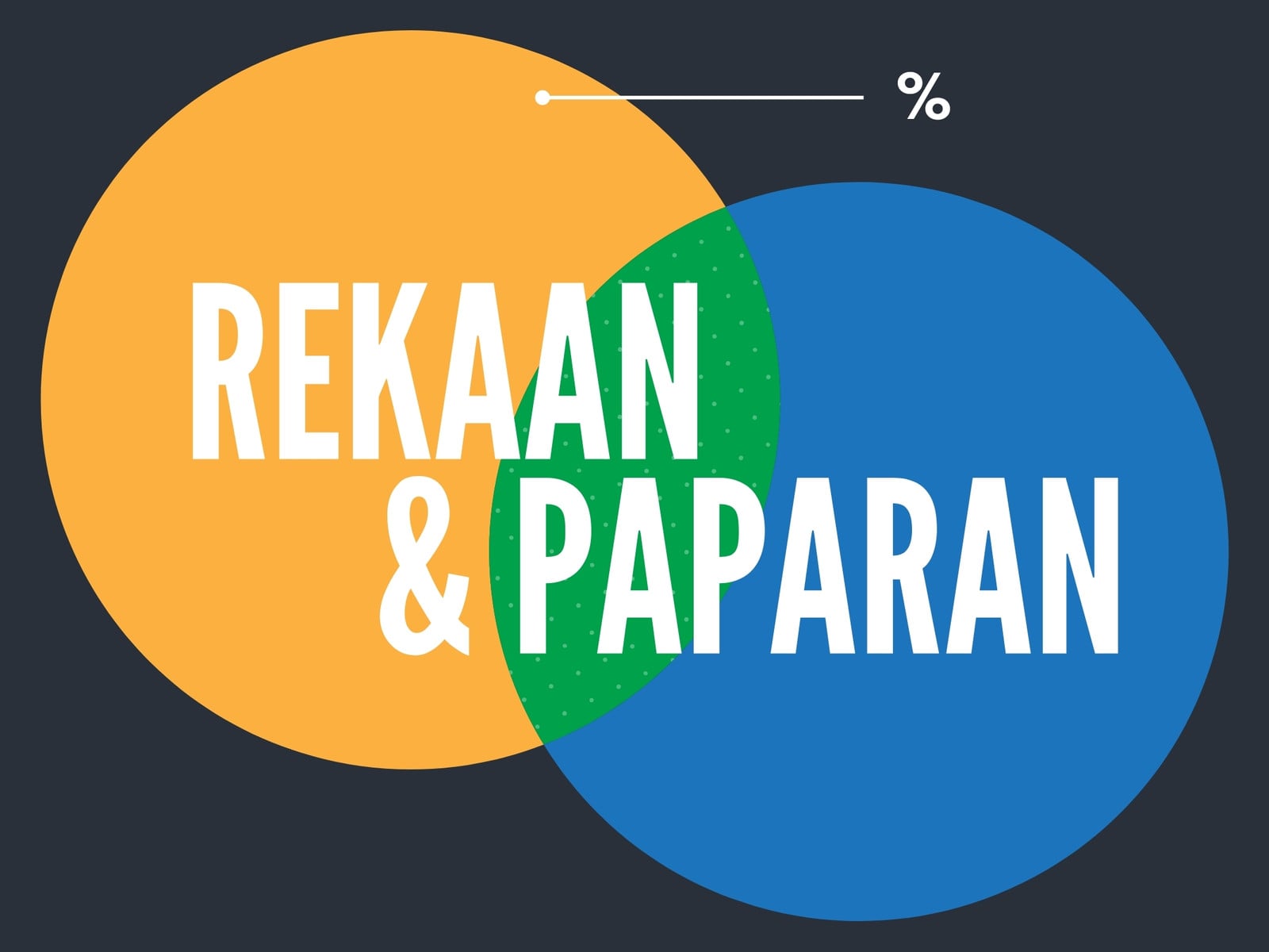 Gambar Rajah Venn Dua Bulatan Moden Biru dan Merah WS