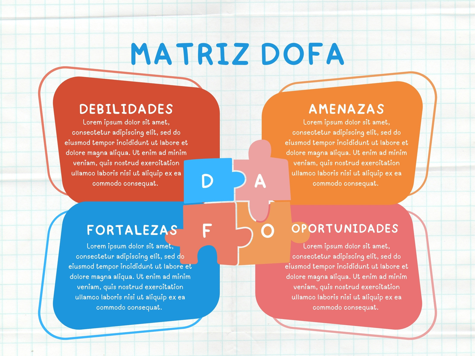 Grafica matriz dofa hoja de cuaderno blanco y naranja