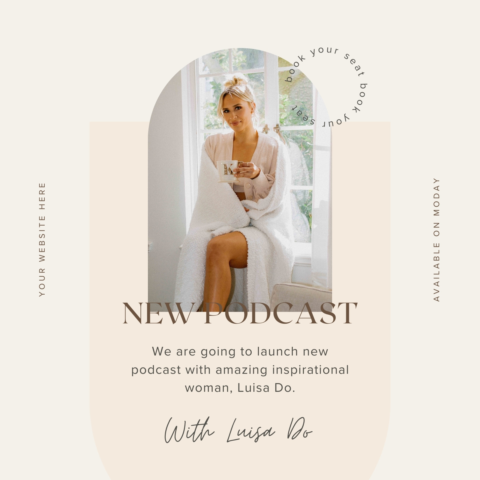 Beige Typographic Self-Help Podcast Instagram Post