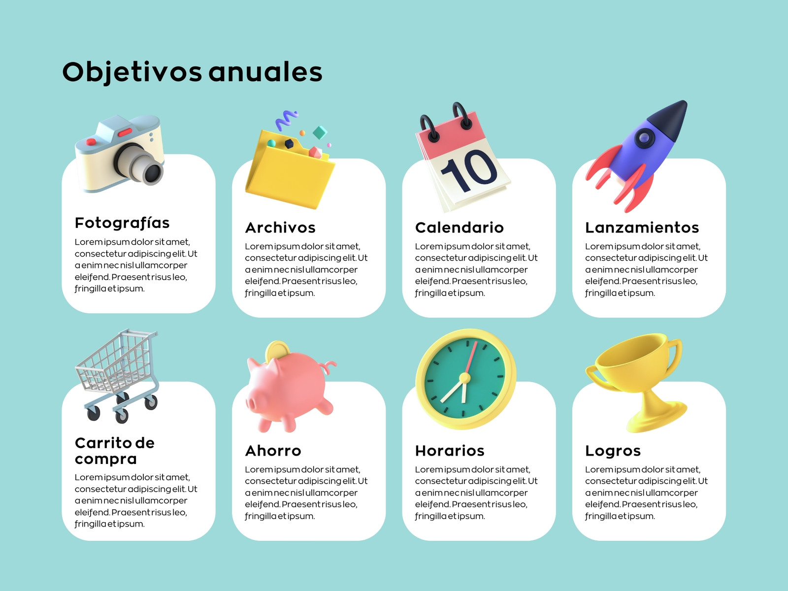 Gráfico Marketing Empresa Iconos 3D Corporativo Azul