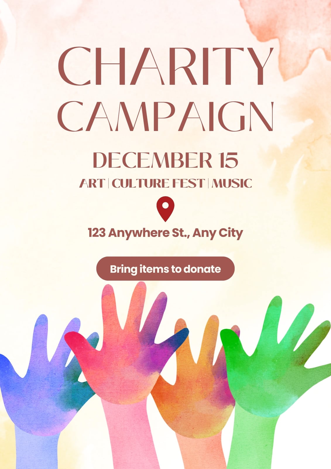 White and Brown Illustrated Charity Campaign Flyer