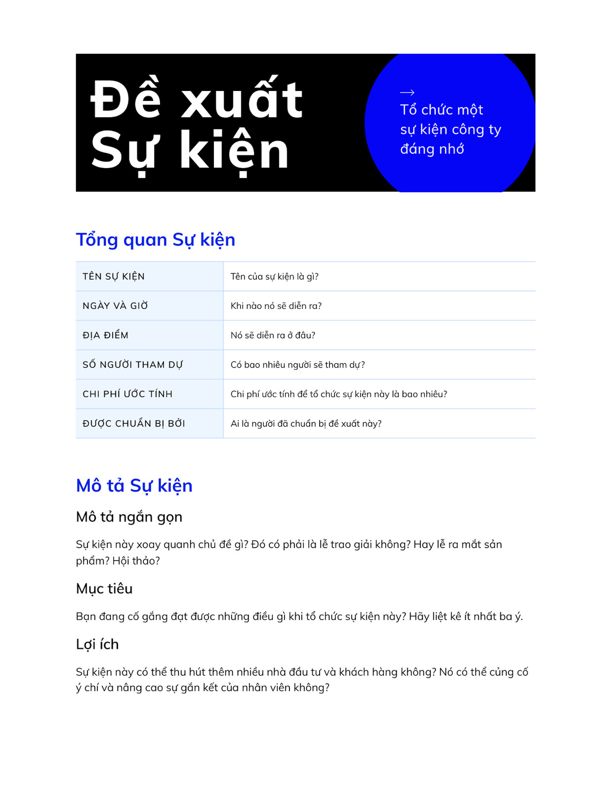 Tài liệu Đề xuất Sự kiện Màu Đen Xanh dương Phong cách Năng động Chuyên nghiệp Tài liệu Đề xuất Sự kiện Màu Đen Xanh dương Phong cách Năng động Chuyên nghiệp