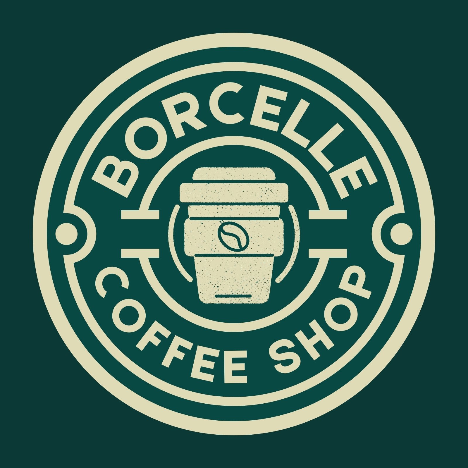 Minimalist Retro Coffee Shop Badge Logo