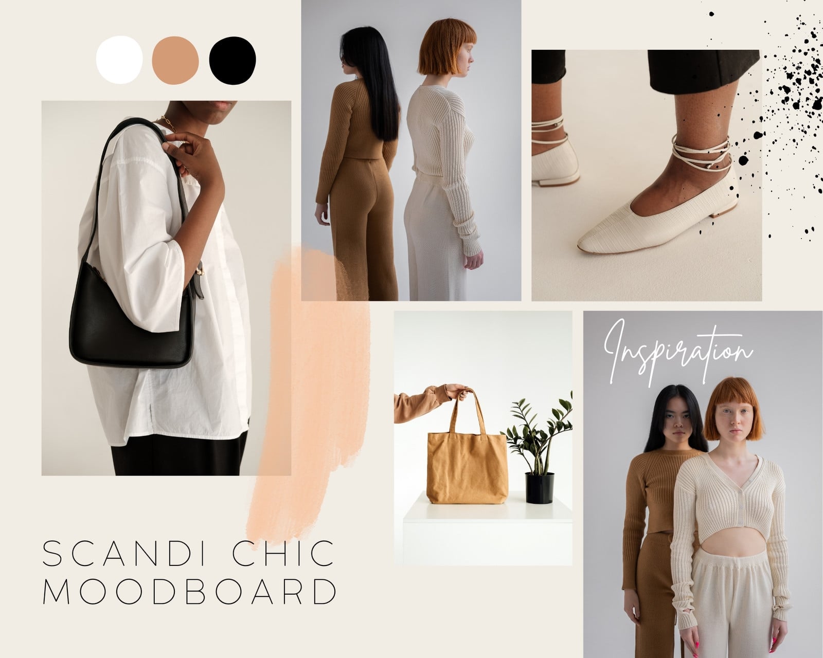 Schwarz Weiß Braun Creme Minimalistisch Scandi Chic Fashion Mode Foto Inspiration Moodboard Schwarz Weiß Braun Creme Minimalistisch Scandi Chic Fashion Mode Foto Inspiration Moodboard
