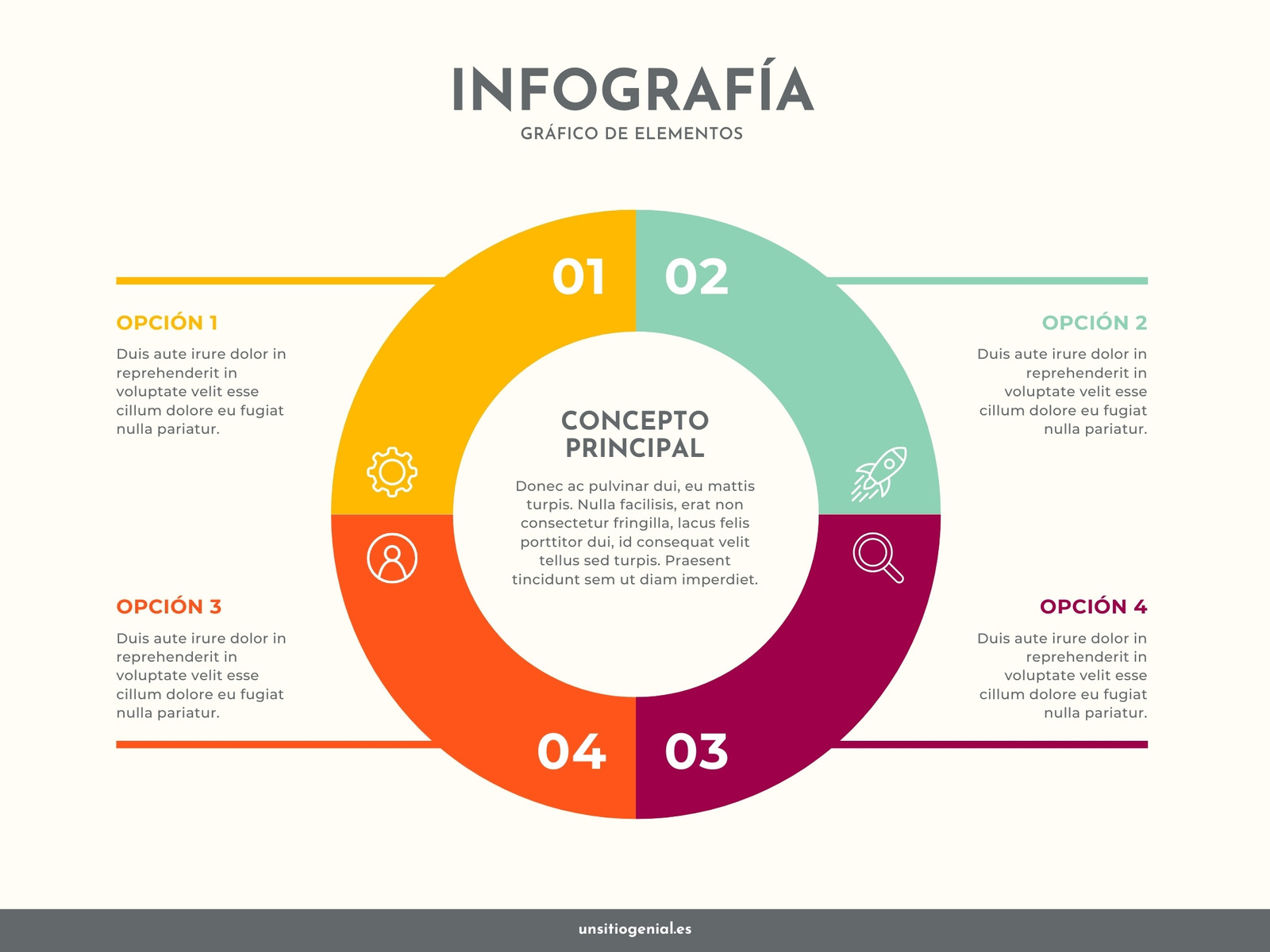 Gráfico Horizontal Infografía Concepto y Pasos Estilo Moderno Multicolor
