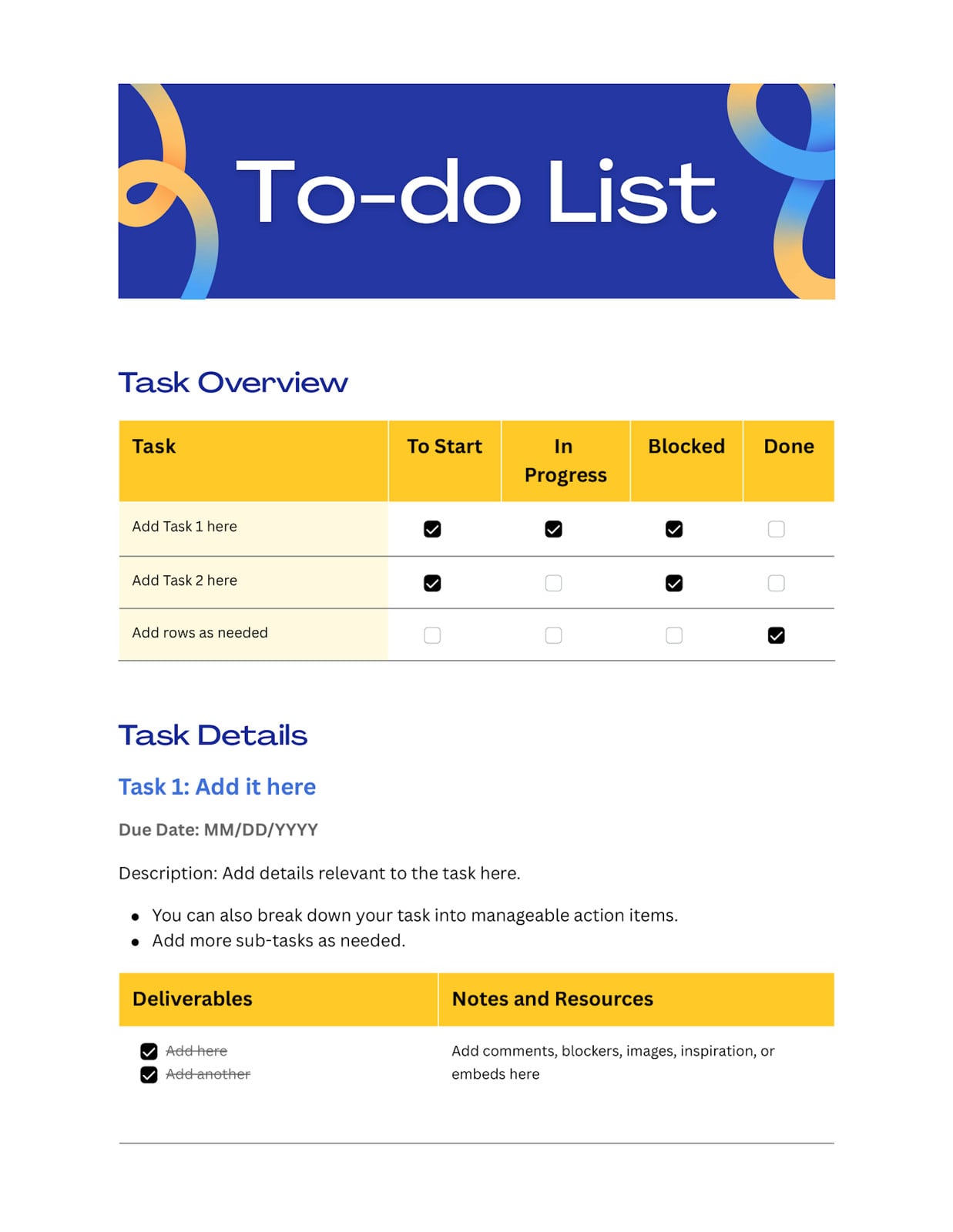 To-do List Doc To-do List Doc