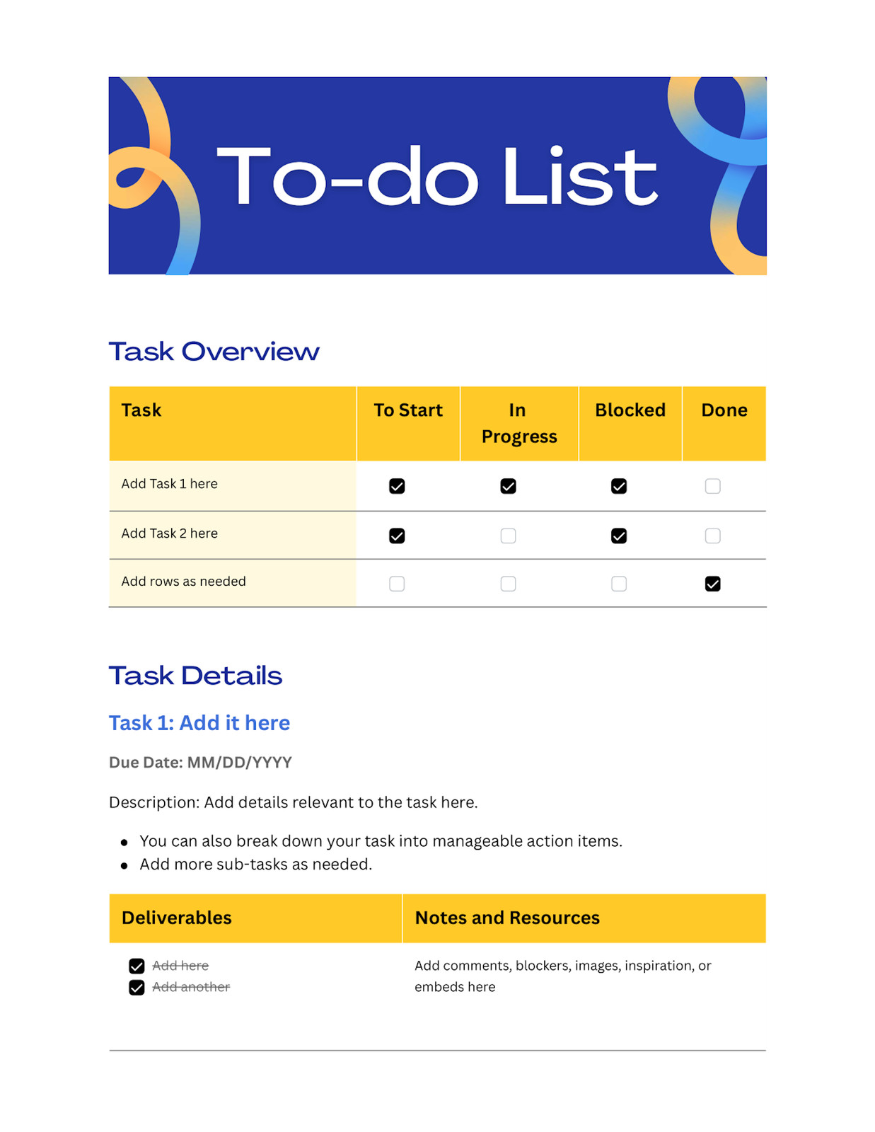 To-do List Doc To-do List Doc
