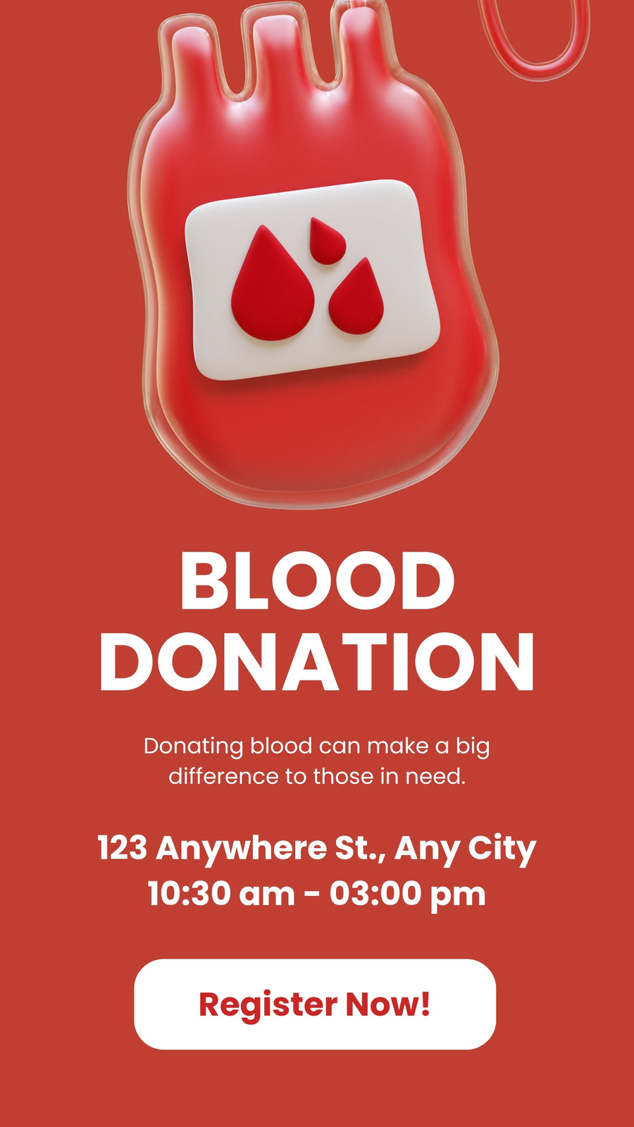 Red White Blood Donation Instagram Story