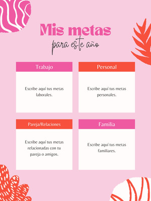 Metas Rosa Plantillas de metas personales | Canva