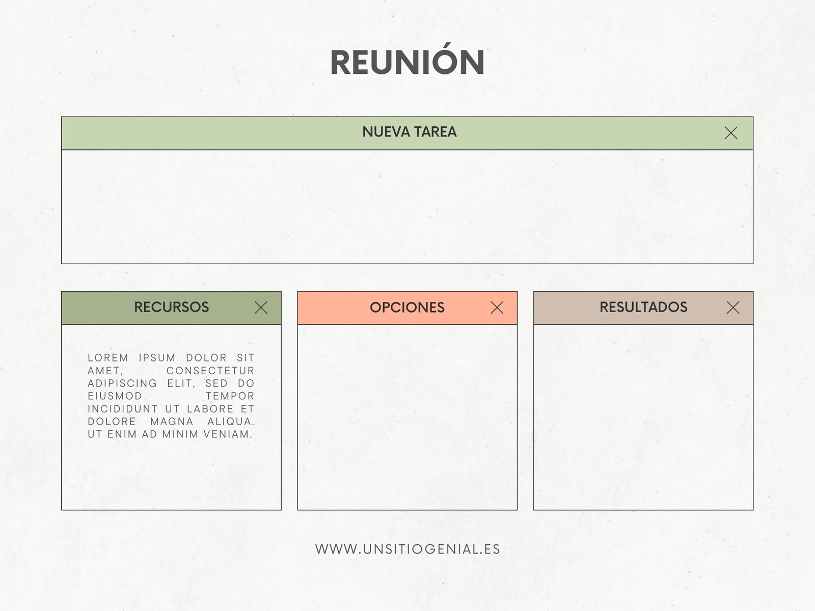 Gráfico Documento para Reunión Minimalista Verde