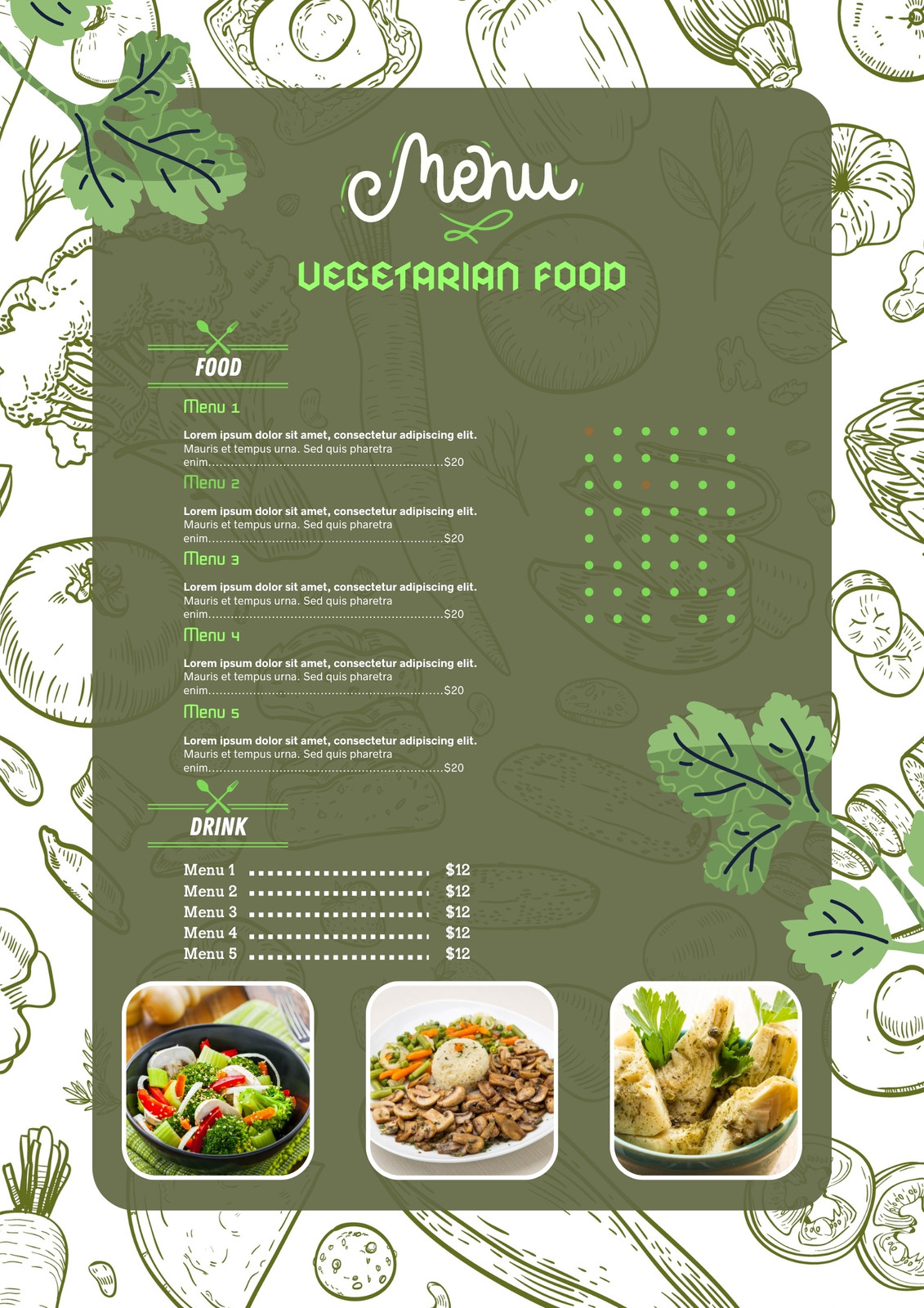 Green Modern Menu Vegetarian Food Document Green Modern Menu Vegetarian Food Document