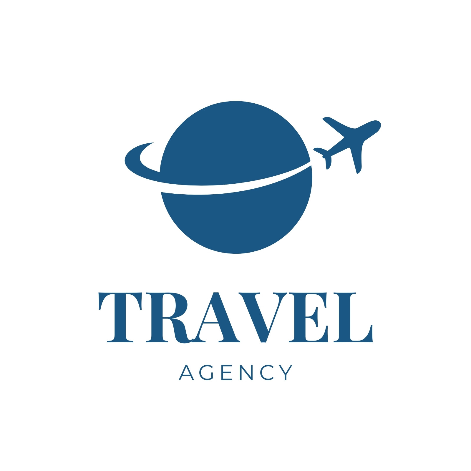Blue Minimalist Travel agency logo 