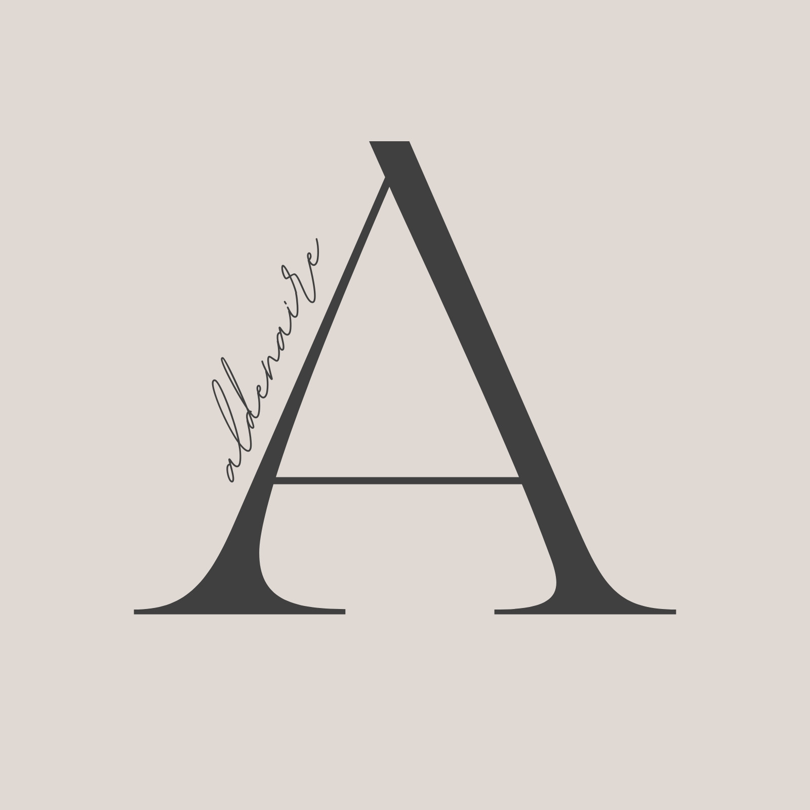 Beige Grau Cremefarben Minimalistisch Elegant Schlicht Typografisch Logo