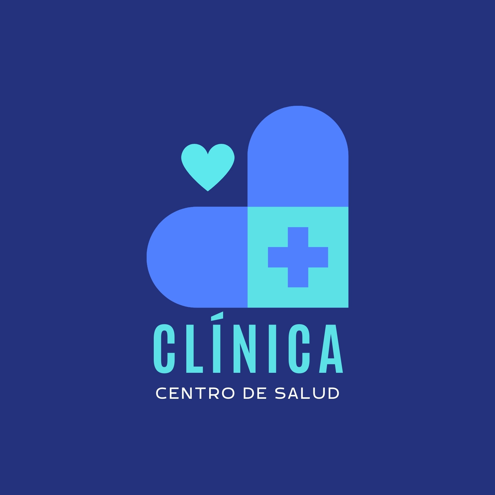 logotipo centro de salud clinica estilo minimalista simple elegante color azul verde menta blanco celeste