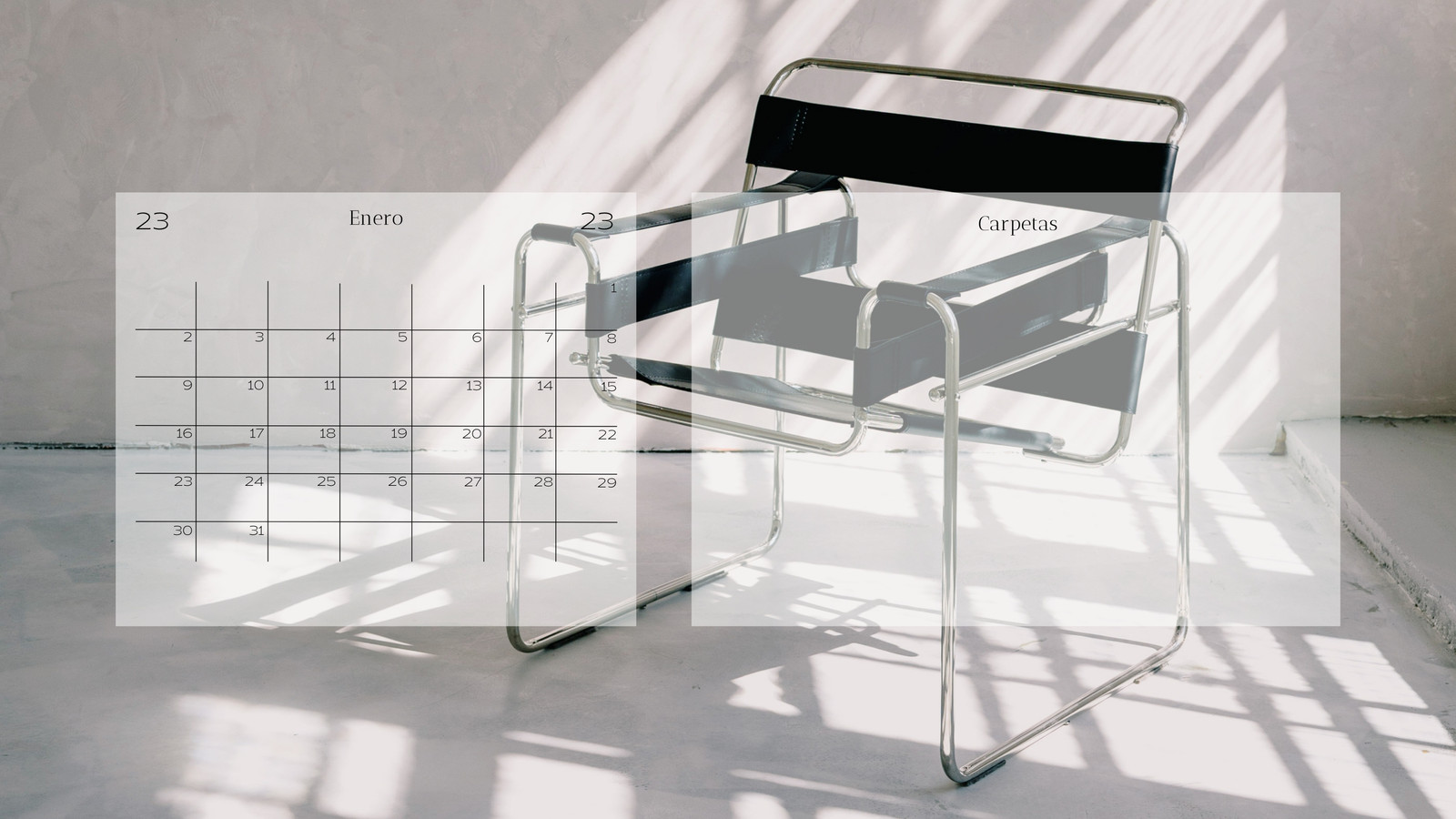 Fondo de pantalla ordenador organizador y calendario moderno minimalista blanco y negro