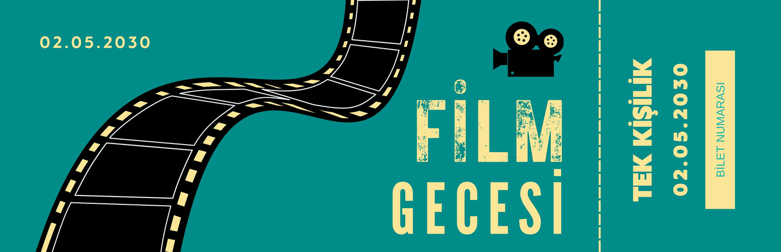 Yeşil ve Sarı Sade Sinema Film Gecesi Bilet Yeşil ve Sarı Sade Sinema Film Gecesi Bilet