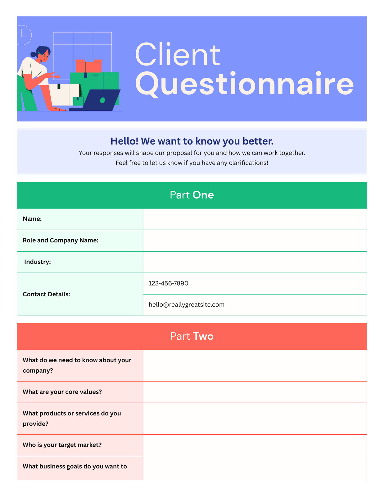 Client Questionnaire Doc Client Questionnaire Doc