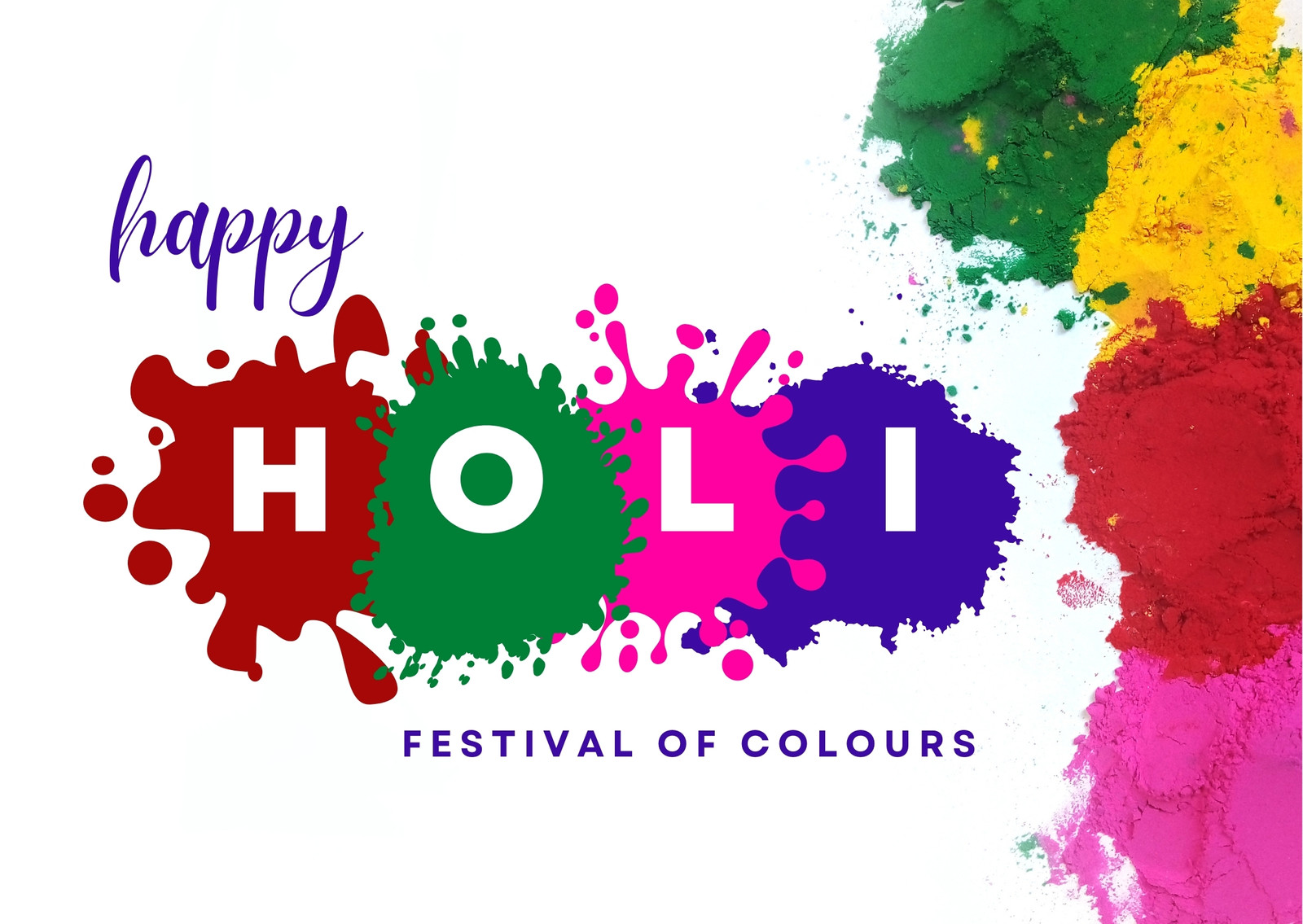 रंगीन हैप्पी होली ग्रीटिंग कार्ड रंगीन हैप्पी होली ग्रीटिंग कार्ड