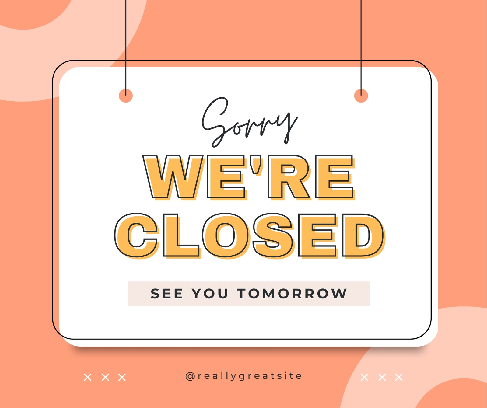 Modern We're Closed Announcement Free Facebook Post