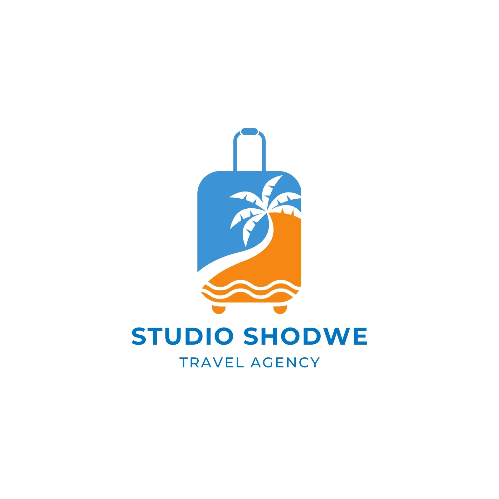 Blue & Yellow Minimal Travel Agency Free Logo