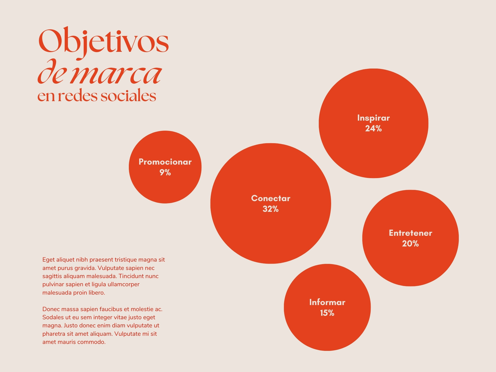 Gráfico Objetivos Redes Sociales Minimalista Corporativo Rojo
