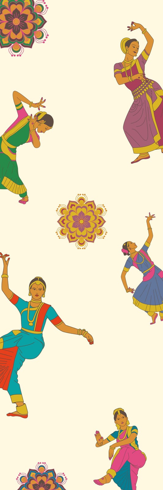 Colorful Illustrative Playful Pattern Indian Bookmark