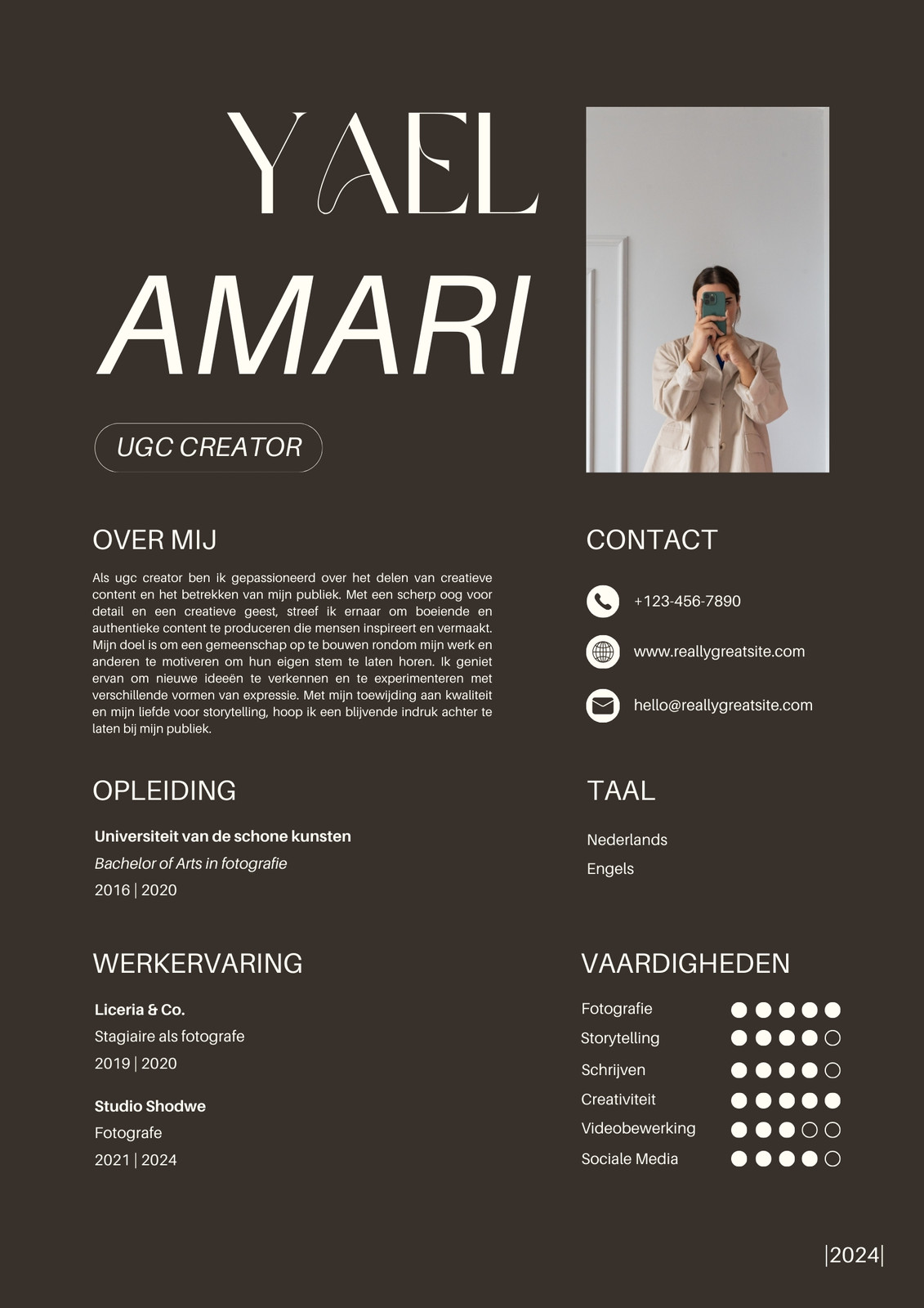 Bruin Esthetisch Modern Ugc Creator Cv Bruin Esthetisch Modern Ugc Creator Cv