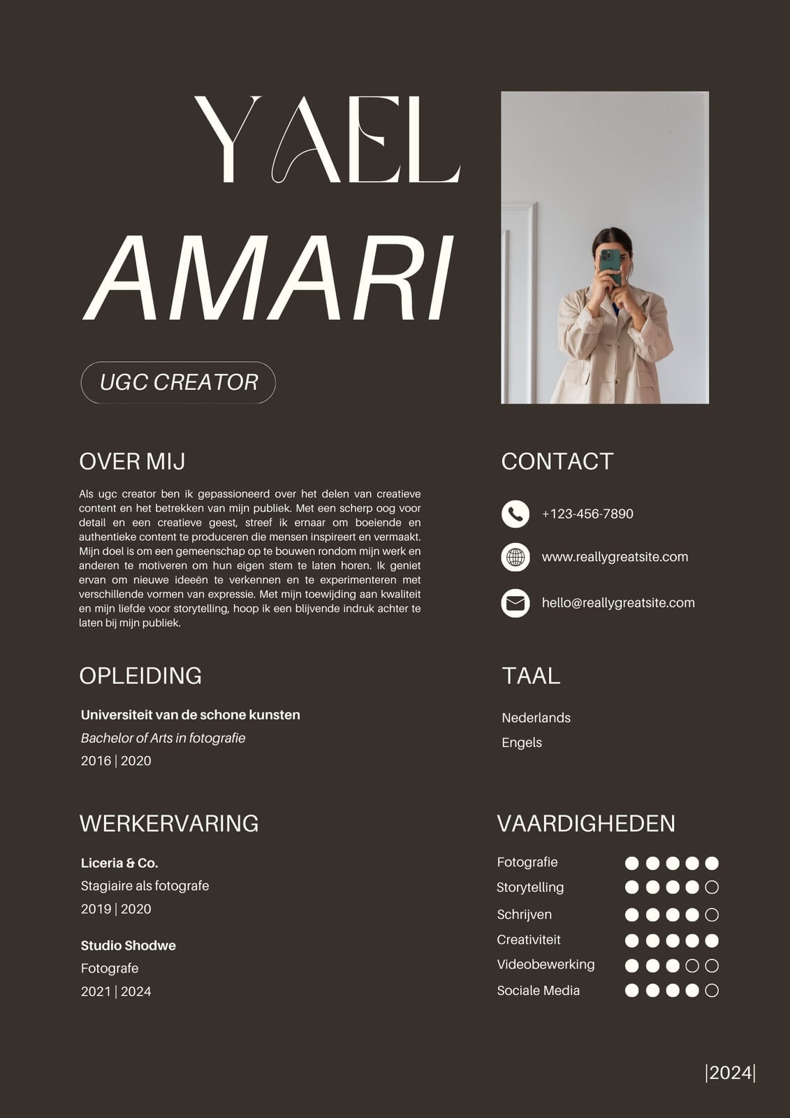 Bruin Esthetisch Modern Ugc Creator Cv Bruin Esthetisch Modern Ugc Creator Cv