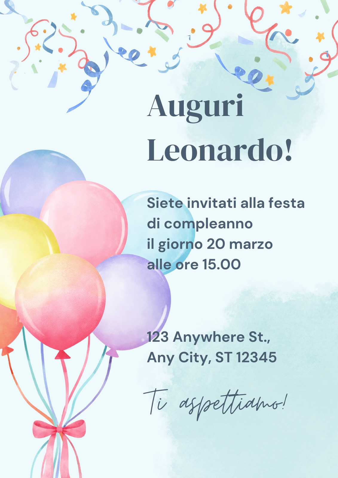 Verde Pastello Invito Compleanno Festa Palloncini Illustrazioni Acquerello Verde Pastello Invito Compleanno Festa Palloncini Illustrazioni Acquerello