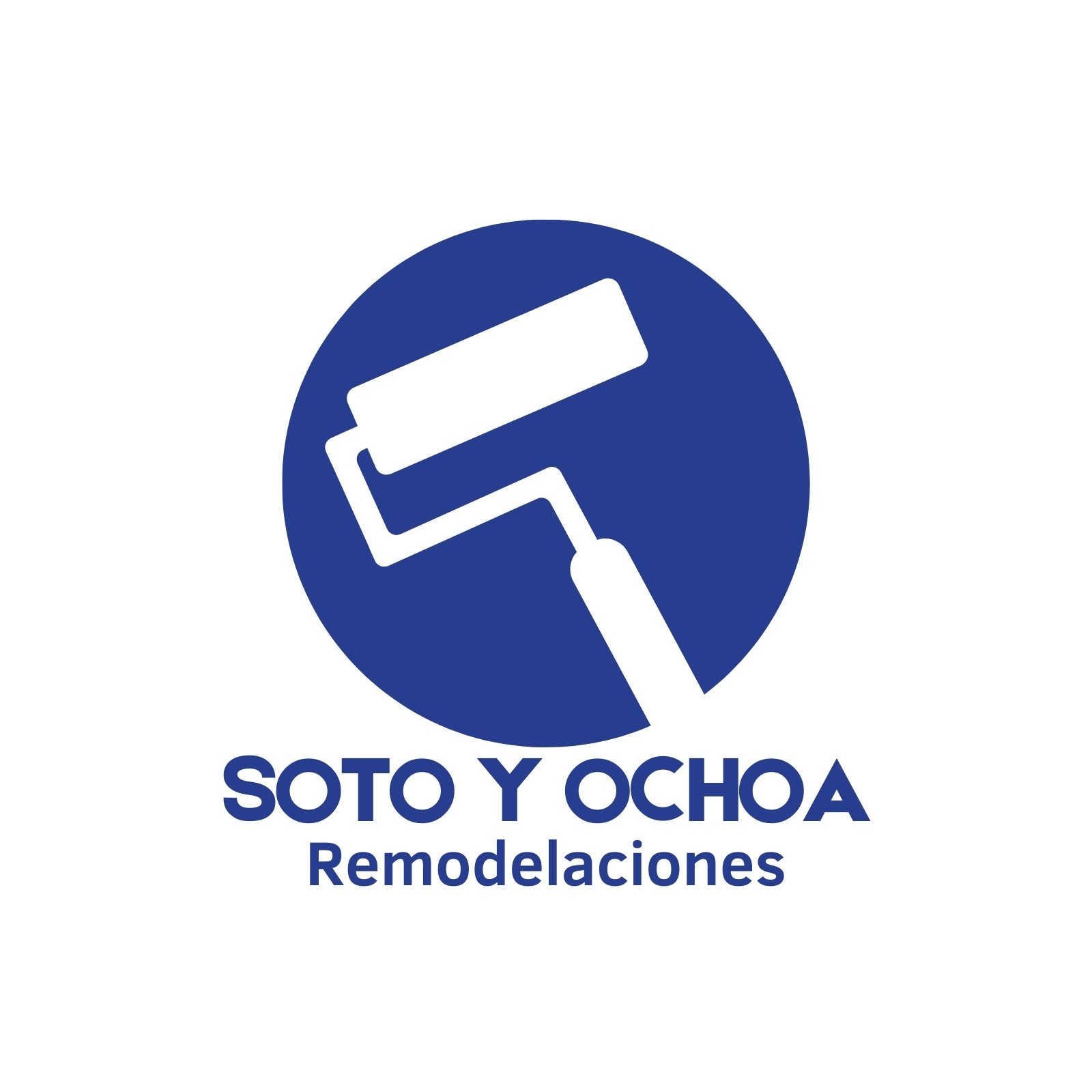 Logo Remodelación y Pintura Sencillo Azul y Blanco