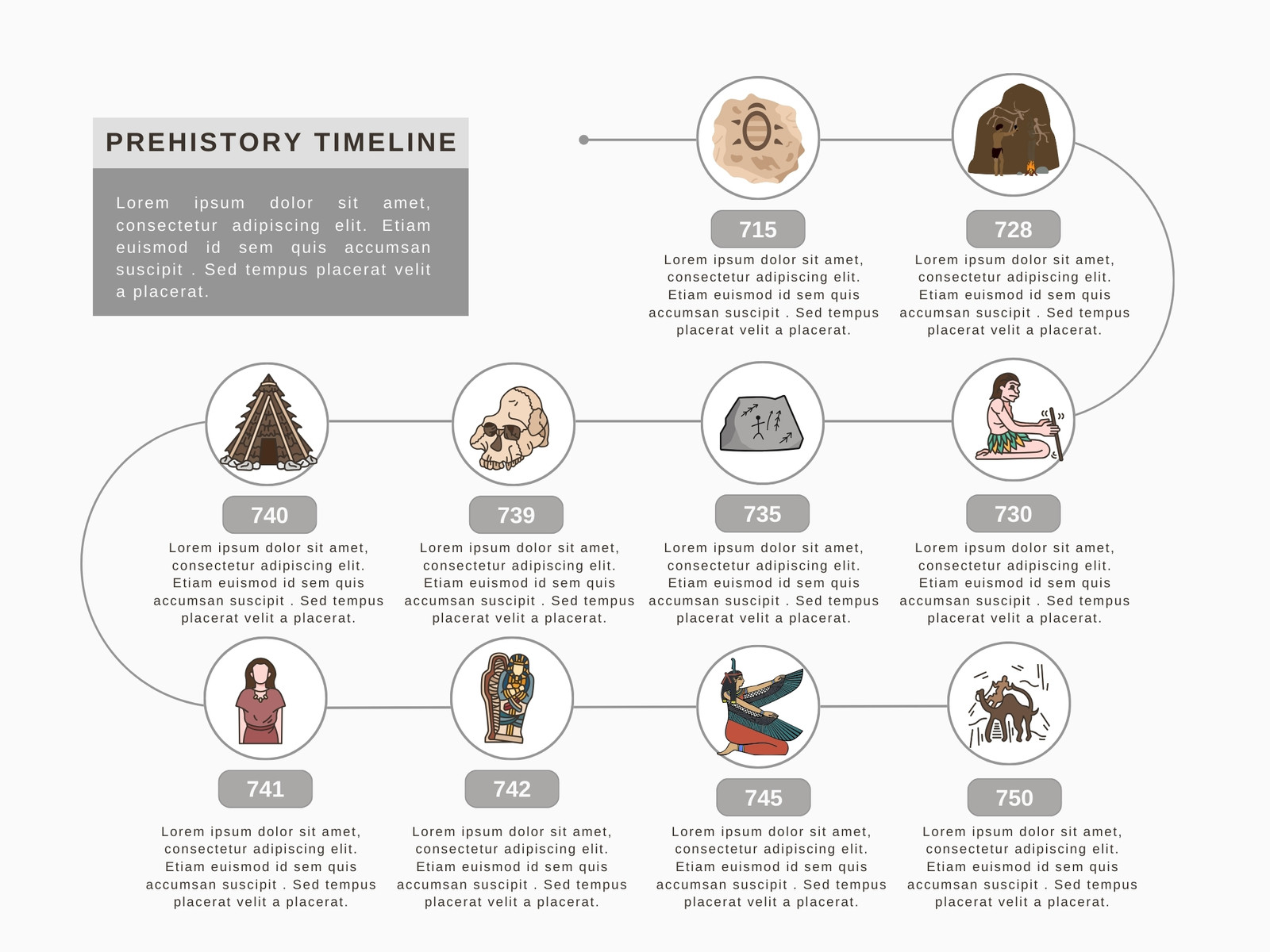 Grey playful creative Prehistory timeline graph