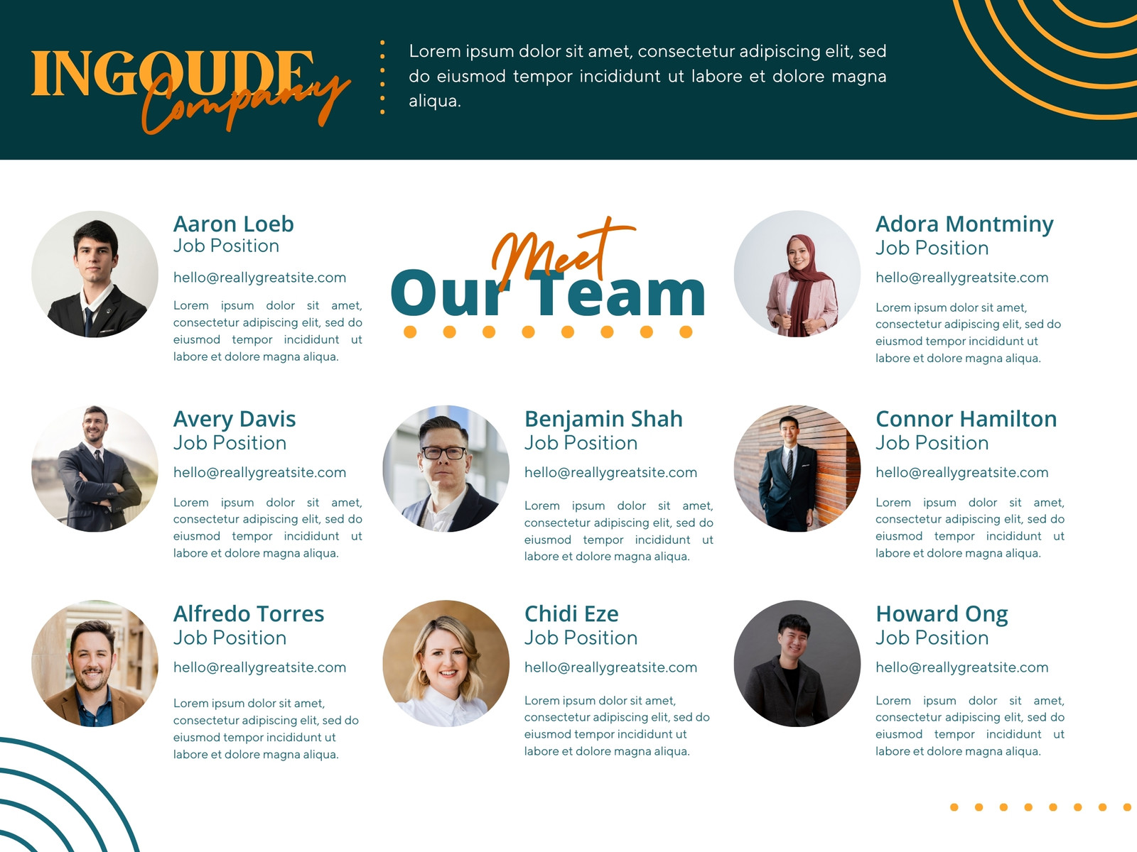 Blue Professional Company Organizational Chart