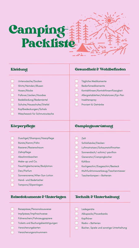 Kostenlos anpassbare Vorlagen fr Packlisten | Canva