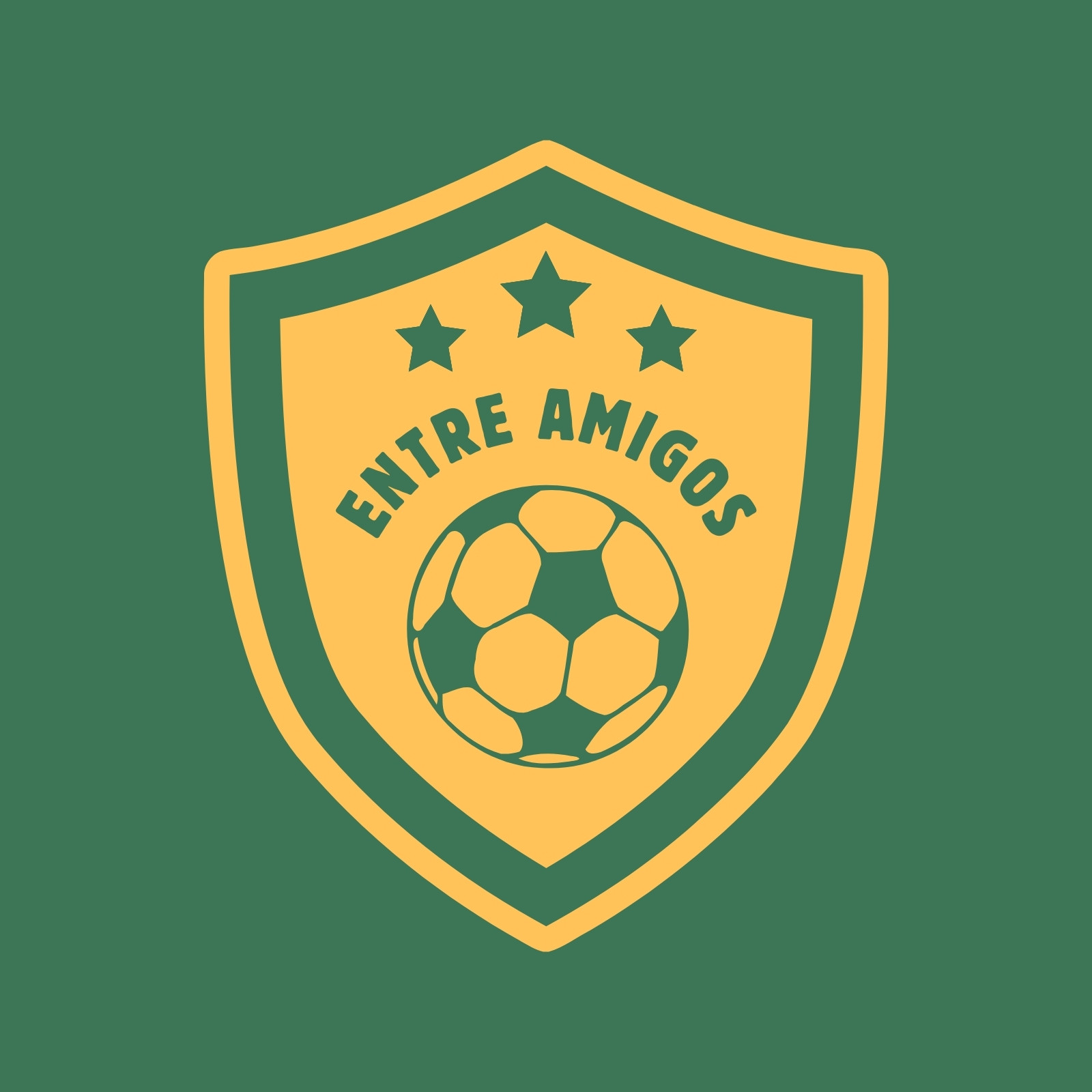 Logo Equipo de fútbol Simple Verde y Amarillo