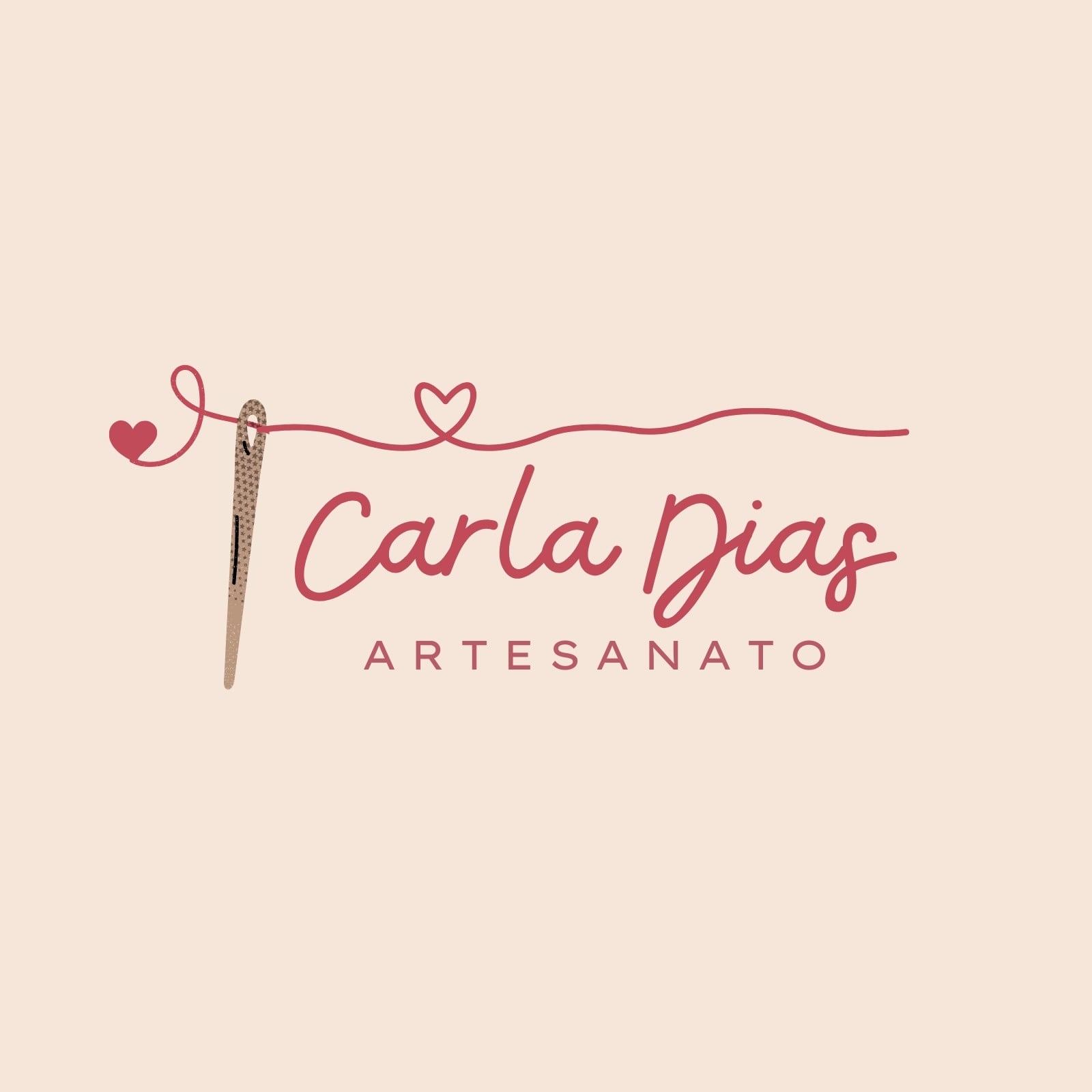 Logo artesanato delicado bege e rosa