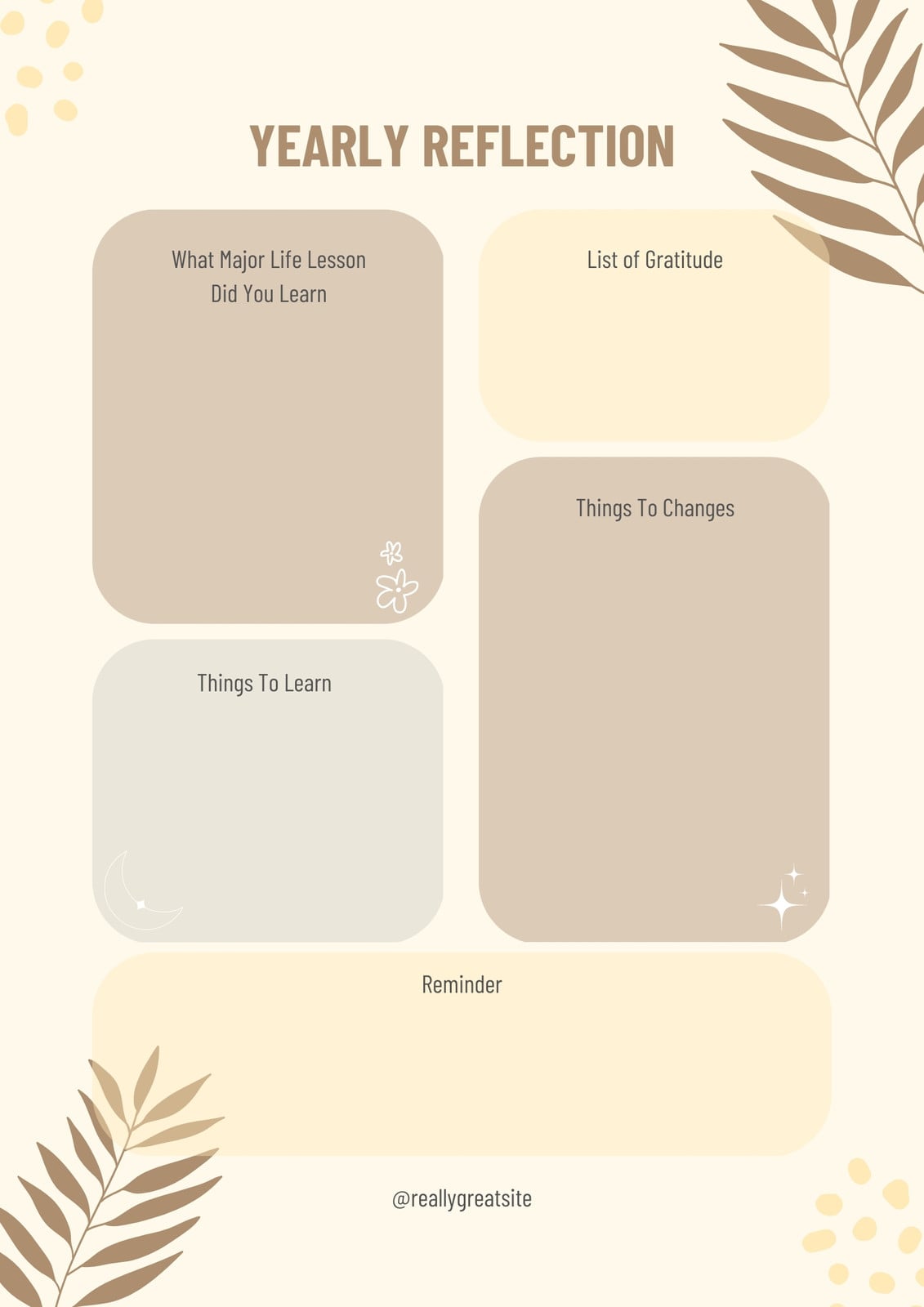 Free and customizable reflection templates