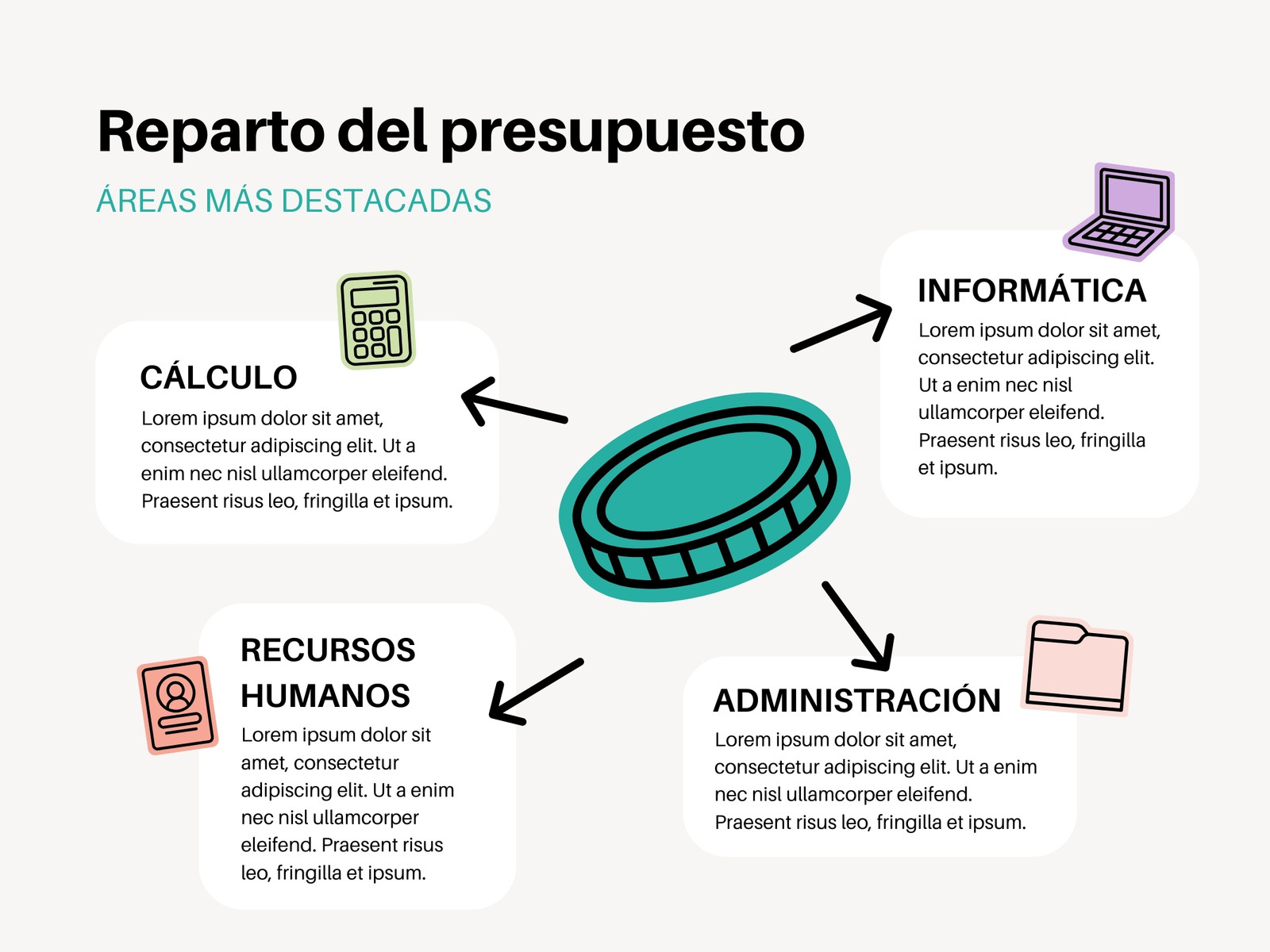 Gráfico Presupuesto Gastos Empresarial Iconos Corporativo Multicolor