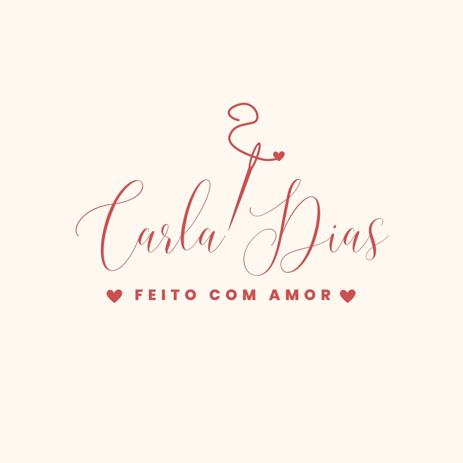 Logo artesanato feito com amor delicado bege e rosa