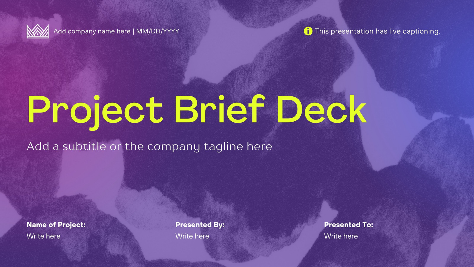 Purple Violet Modern Bold Cool Professional Business Corporate Project Brief Deck Presentation
