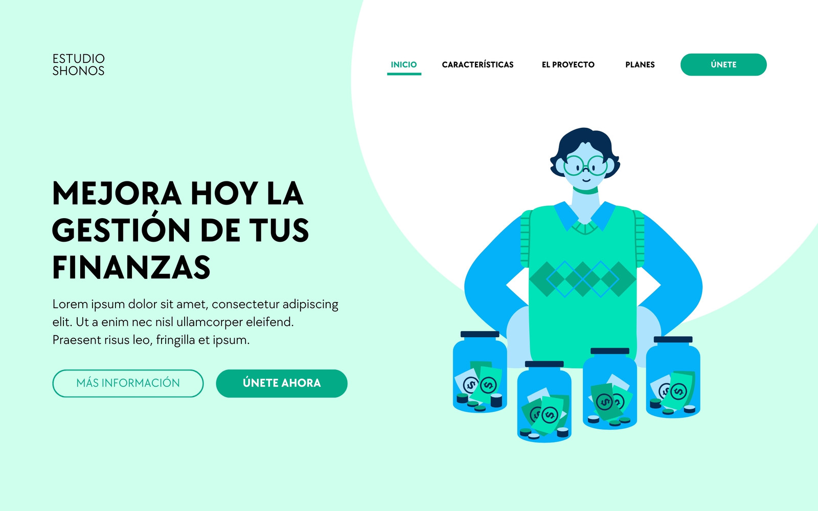 Prototipo de ordenador web financiera ilustraciones flat turquesa