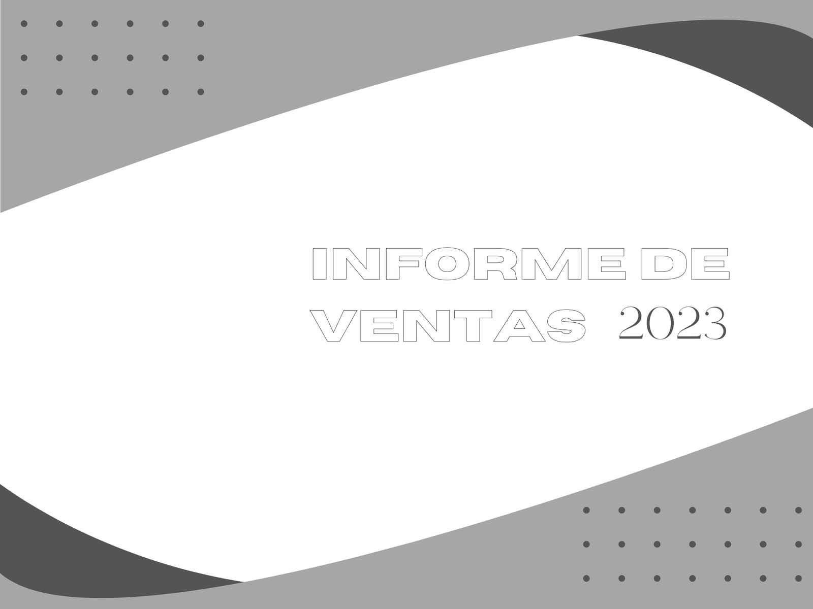 Portada Gráfico Informe de Ventas Minimalista Gris